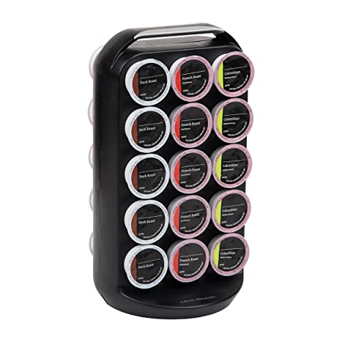 Mind Reader Anchor Collection, Single Serve Coffee Pod Storage Carousel, 30 Coffee Pod Capacity, Countertop Organizer, 6.25" L x 6.75" W x 12.5" H, Black von Mind Reader