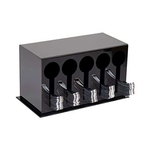 Mind Reader Kunststoff-Utensilienspender Utensilienständer, Schwarz, 5 Compartment von Mind Reader