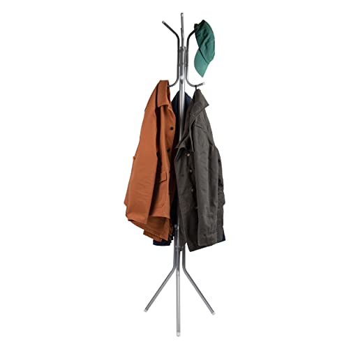 Mind Reader Coat Rack, Hall Tree, Freestanding, Coat Tree, Hat and Jacket, Metal, 14.75" L x 16.5" W x 69" H, Set of 2, Silver von Mind Reader