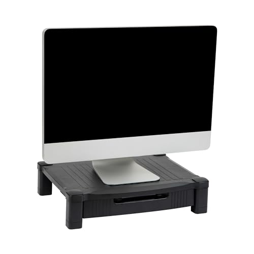 Mind Reader 'Harmonize' Einstellbare PC Laptop IMac Computer Monitor Stand mit Schublade, schwarz von Mind Reader