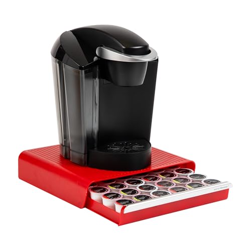 Mind Reader 'Hero' Aufbewahrungsschublade für Kaffeekapseln, 36 Fächer, Rot von Mind Reader