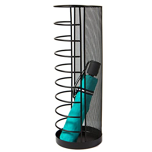 Mind Reader Network Collection, Umbrella Stand, Entryway Organizer, Reinforced Solid Rim and Base, Metal Mesh, 5.5" L x 5.5" W x 15.75" H, Black von Mind Reader