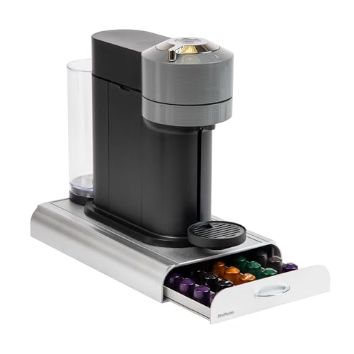 Mind Reader Nespresso kompatible Kapselschublade, Arbeitsplatte, Kaffeekapselhalter, Aufbewahrung, 23,5 x 38,5 x 5,08 cm (L x B x H) (9,25 x 15 x 2 Zoll), Silber von Mind Reader