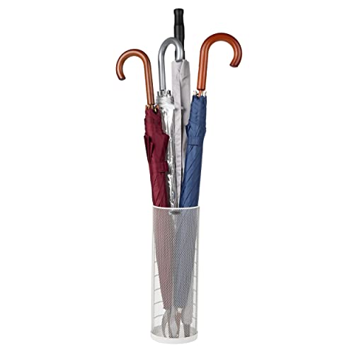 Mind Reader, Walking Cane Rack Umbrella Stand, Entryway Organizer, Reinforced Solid Rim and Base, Metal Mesh, L x 5.5" W x 15.75" H, Metall, White von Mind Reader