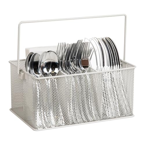Mind Reader Utensilienhalter, Besteck-Organizer, Besteckhalter, Küche, Metallgitter, 25,4 cm L x 17,8 cm B x 12,9 cm H, Weiß Mind Reader Utensilienhalter, Besteck-Organizer, Besteckhalter, Küche, Metallgitter, 25,4 cm L x 17,8 cm B x 12,9 cm H, Weiß von Mind Reader