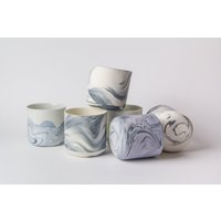 Schwarzer Marmor Becher 350 Ml, Cappuccinotasse, Kaffeetasse Aus Steingut, Moderne Teetasse von MindsetDinnerware