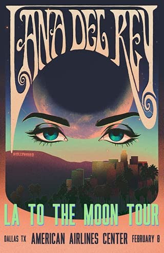 Mindsets Lana del Rey La 2 Moon Tour Poster, 30,5 x 45,7 cm von Mindsets