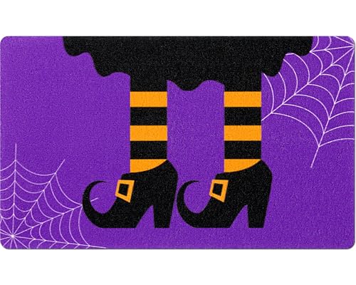 Mindsoft Halloween-Hexen-Fußmatte, Halloween-Haustürmatte, rutschfest, 45,7 x 76,2 cm, Spinnennetz, Hexe, Willkommens-Fußmatte, Eingangsteppich für Urlaubsdekoration Mindsoft Halloween-Hexen-Fußmatte, Halloween-Haustürmatte, rutschfest, 45,7 x 76,2 cm, Spinnennetz, Hexe, Willkommens-Fußmatte, Eingangsteppich für Urlaubsdekoration von Mindsoft