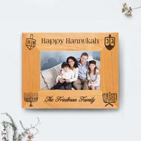 Personalisierter Gravierter Glücklicher Chanukka-Bilderrahmen 4x6 5x7 8x10 von MineByDesignStudio