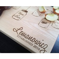 Rustikales Einmachglas Schneidebrett Hochzeitsgeschenk Brautparty Geschenk Jahrestag/Küchendekor Custom Board von MineByDesignStudio