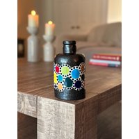 Handgemalte Flasche Regenbogen Keramik Vase Dekorative Tonflasche von MineBurgessCeramics