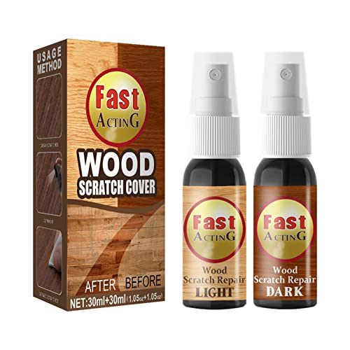 Mineatig Kratzer Aus Dem Parkett Entfernen, Wood Floor Scratch Remover,2 Stück Kratzer Entferner Set,Schnell Wirkendes Möbelpoliermittel Zum Nacharbeiten Von Holztischbettböden(30ml+30 l) von Mineatig