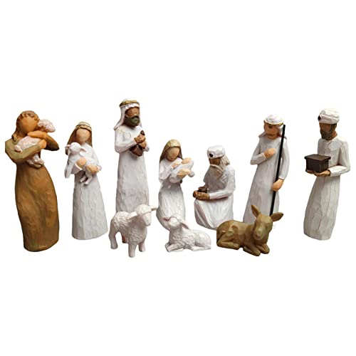 Mineatig Krippensets Für Weihnachten, Krippenfiguren Set, Harz Weihnachtsfiguren, Krippenset, Harz Krippenset Und Figuren,Für Zuhause, Büro, Garten, Innendekoration, von Mineatig