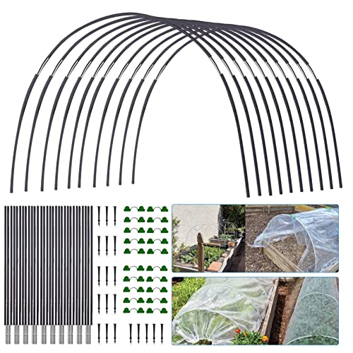 Mineatig Pflanzentunnel,Gewächshausreifen,Tunnelbögen,Pflanztunnel Bögen,Gartenreifen Für Hochbeete,Pflanzentunnel Für Gartenstoff, Stabiler Gartentunnel-Stützrahmen Für Gartenhöfe von Mineatig