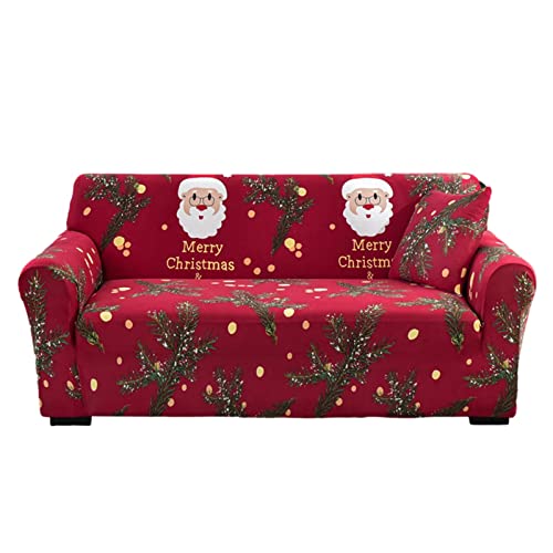 Mineatig Weihnachten Sofabezug, Sofa Bezug 3-Sitzer/2-Sitzer/4-Sitzer, Waschbarer Couchbezug Verhindert Das Verrutschen Von Couchkissen, Weihnachtliche Heimdekoration von Mineatig