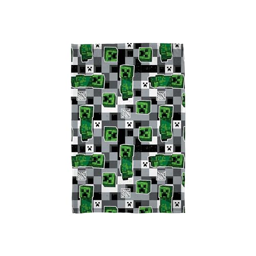 Character World Minecraft offizielle Fleecedecke | Scribble Design wendbarer 2-seitiger, superweicher, Warmer Überwurf von Character World