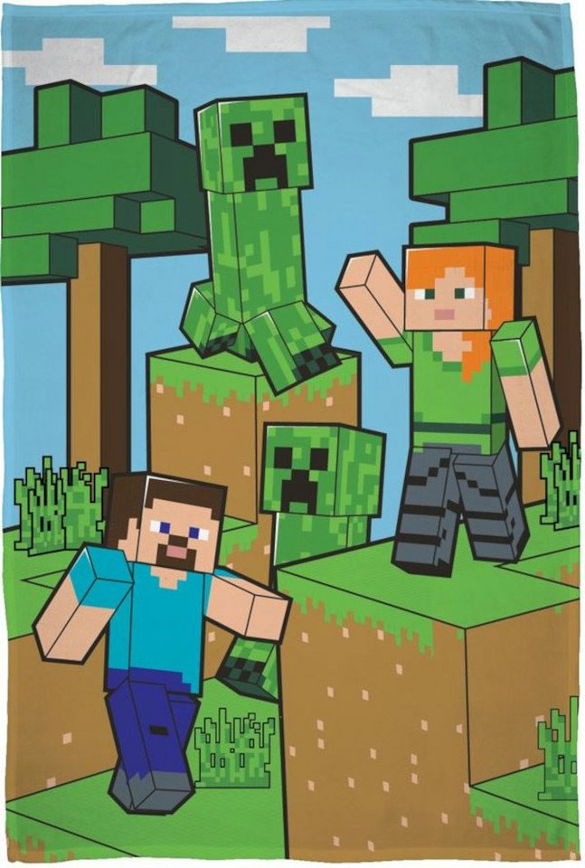 Kinderdecke Minecraft Fleecedecke Kuscheldecke 100 x 150 cm, Minecraft von Minecraft