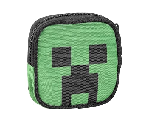 MINCECRAFT - Kreeper geformtes Münzfach mit Reißverschluss, nützliche Gadgets für Kinder und Mädchen und Zubehör für Reisen, Schule und Free Time, Mini-Etui für Münzen und Aufbewahrung, 10 x 10 x 2,5 von Minecraft