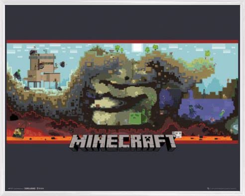 Minecraft Poster Mini-Poster und Kunststoff-Rahmen - Unterwelt (50 x 40cm) von Minecraft