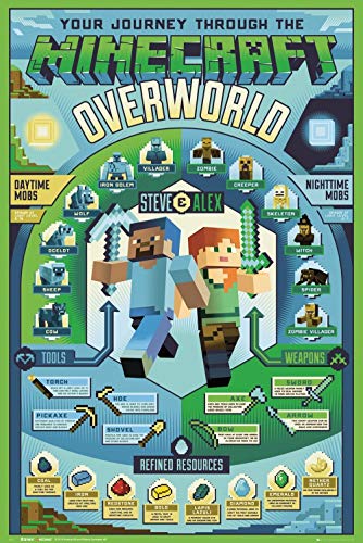 Minecraft Poster Overworld Biome Plakat | Bild 91x61 cm von Minecraft