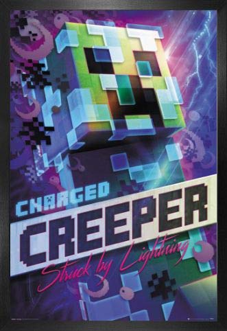 Minecraft Poster Plakat | Bild und MDF-Rahmen - Charged Creeper (91 x 61cm) von Minecraft