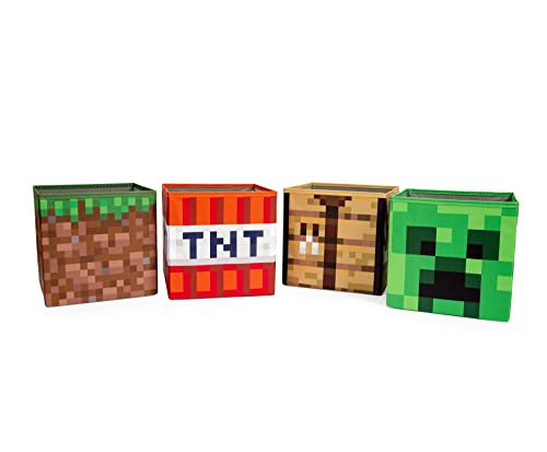 Minecraft Aufbewahrungsbehälter-Set, 25,4 cm, Creeper, TNT, Gras, Basteltisch von Ukonic