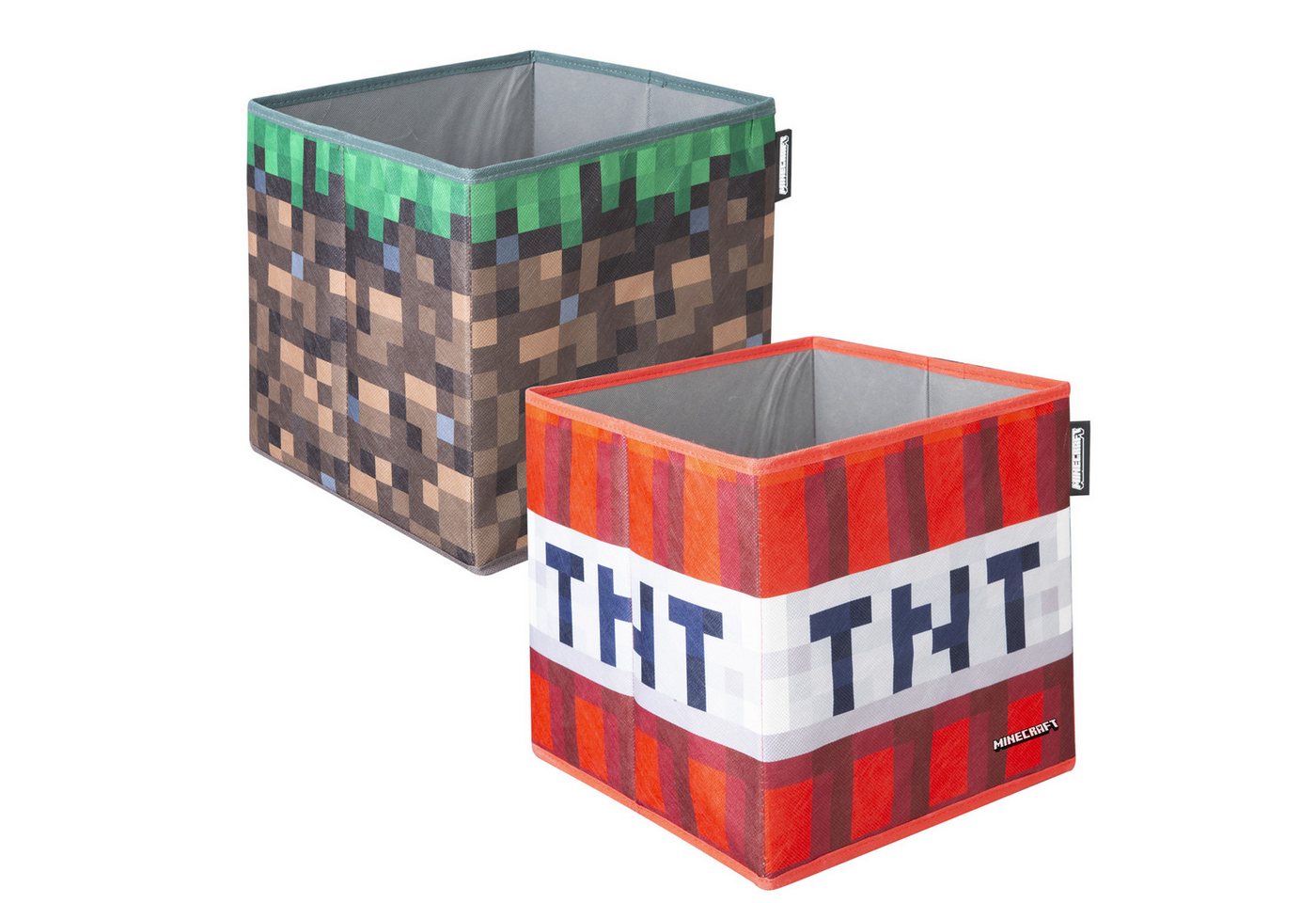 Minecraft Aufbewahrungsbox mit Minecraft Motiven bedruckt - Stoff Box faltbar (2er Set), Praktisches Boxen Set - Mit verschiedenen Minecraft Motiven von Minecraft