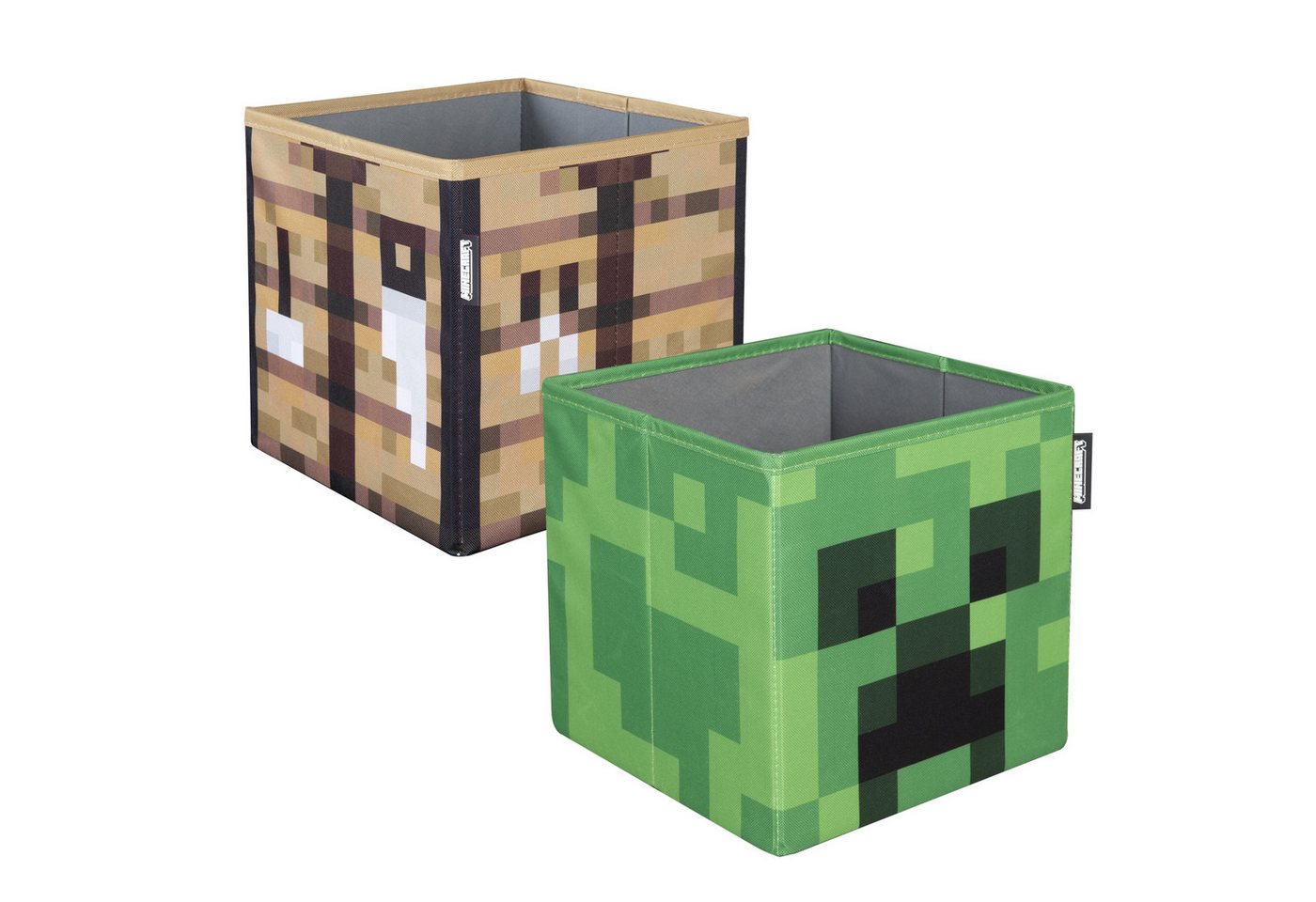 Minecraft Aufbewahrungsbox mit Minecraft Motiven bedruckt - Stoff Box faltbar (2er Set), Praktisches Boxen Set - Mit verschiedenen Minecraft Motiven von Minecraft
