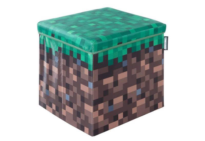 Minecraft Aufbewahrungsbox & Sitzbox - in Minecraft Gras-Block Design - Perfektes für Fans, Box aus robustem Canvas - Quadratisch 30 cm groß von Minecraft