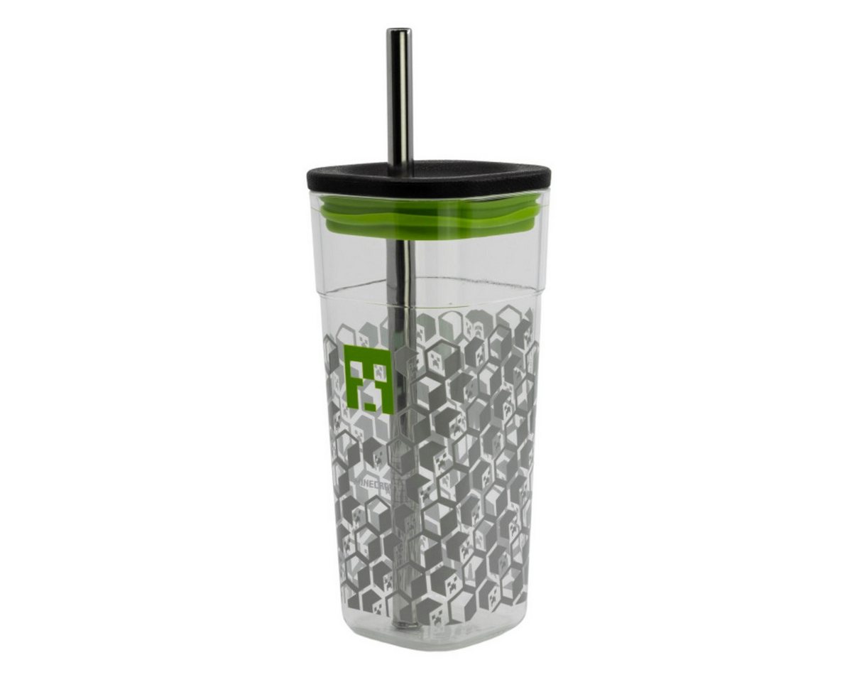 Minecraft Becher Minecraft Creeper Gamer Trinkbecher mit Edelstahl Trinkhalm 540 ml, Kunststoff von Minecraft