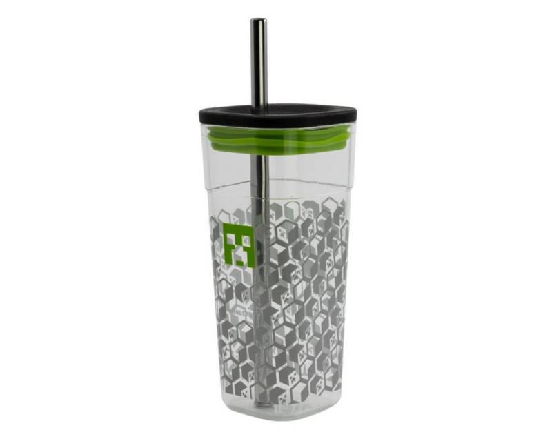 Minecraft Becher Minecraft Creeper Gamer Trinkbecher mit Edelstahl Trinkhalm 540 ml, Kunststoff Minecraft Becher Minecraft Creeper Gamer Trinkbecher mit Edelstahl Trinkhalm 540 ml, Kunststoff von Minecraft