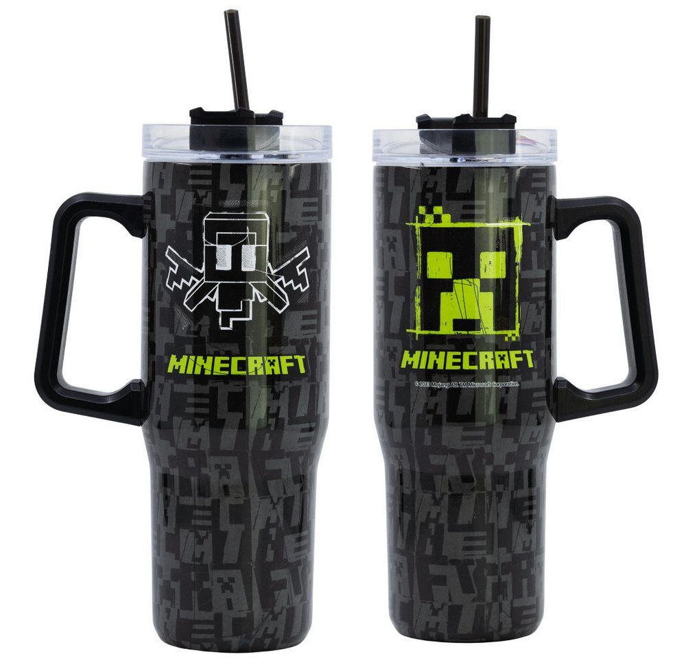 Minecraft Coffee-to-go-Becher Minecraft Creeper Edelstahl XL Iso Kaffeebecher Thermobecher To-Go, Edelstahl, 940 ml von Minecraft