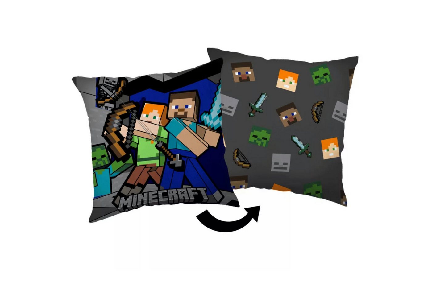 Minecraft Dekokissen Gamer Minecraft Steve und Alex Kissen Dekokissen 40x40 cm von Minecraft