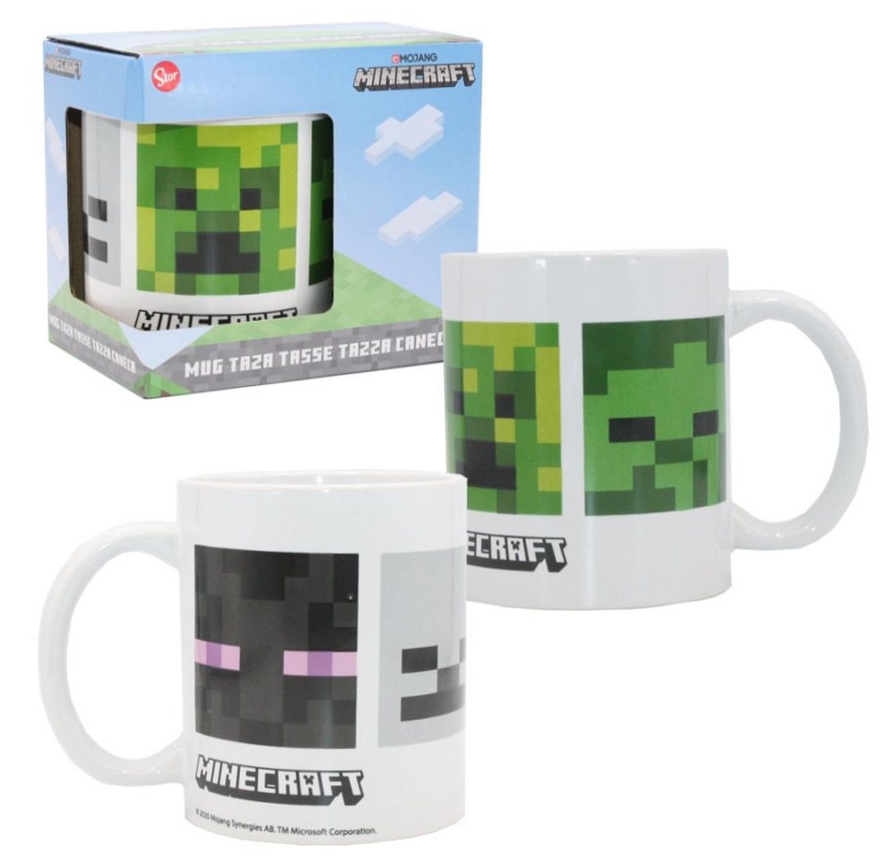 Minecraft Kindergeschirr-Set Keramik Tasse Minecraft 325 ml Henkel-Becher in Geschenkbox, Porzellan von Minecraft