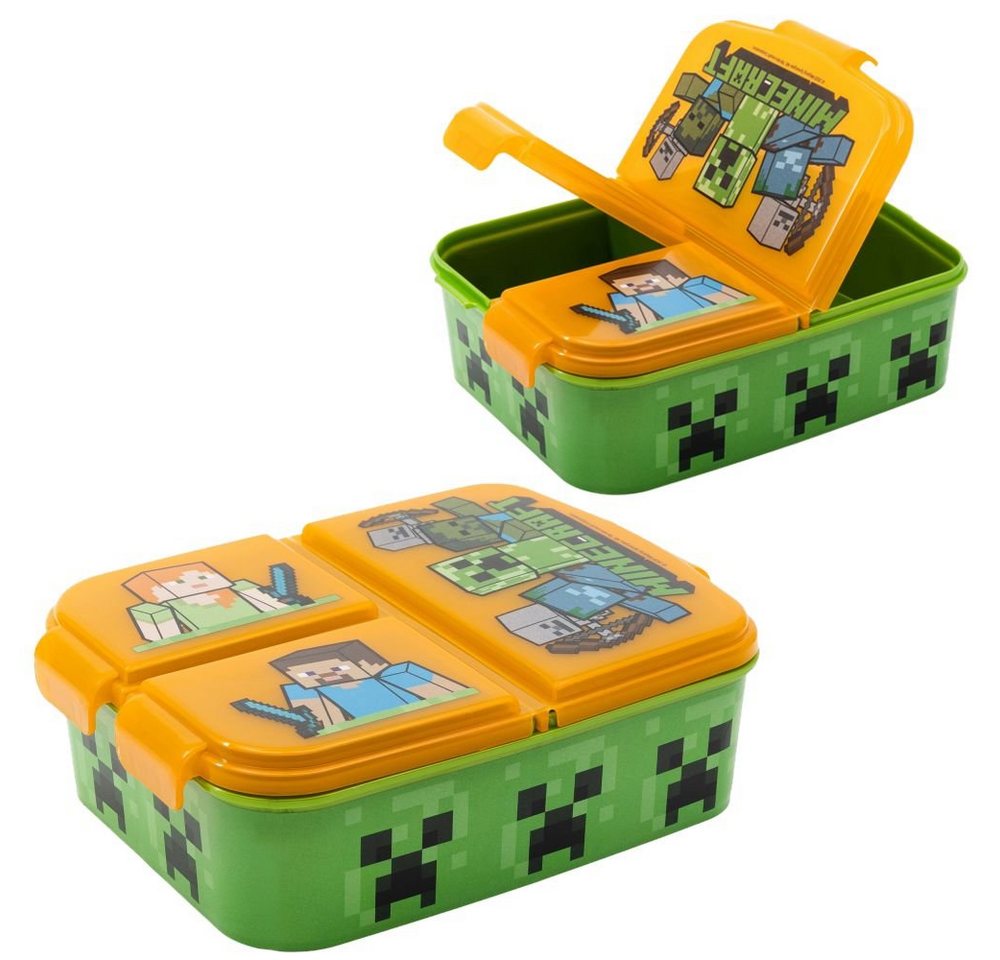 Minecraft Lunchbox Brotdose 3 getrennte Fächer Minecraft Lunch to Go Vesper Dose von Minecraft