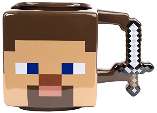 Minecraft - Minecraft Becher - Keramik-Becher - 650 ml Kapazität - Minecraft Steve Becher - Neuheit Becher - Kaffee-Becher - Minecraft Merchandise - 3D Minecraft Spiel - Gaming Merchandise von Minecraft