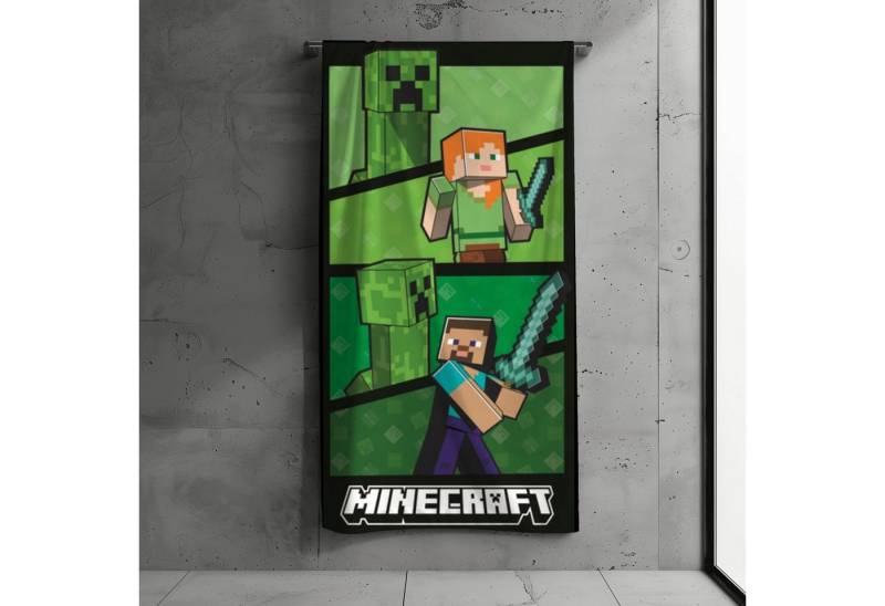 Minecraft Strandtuch Minecraft Badetuch Creeper Strandtuch von Minecraft