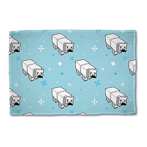 Minecraft Superweicher Fleece-Überwurf mit Eisbär-Motiv, offiziell lizenziert, wendbar, 2-seitiges Design, perfekt für jedes Kinderzimmer (Fleecedecke) von Minecraft