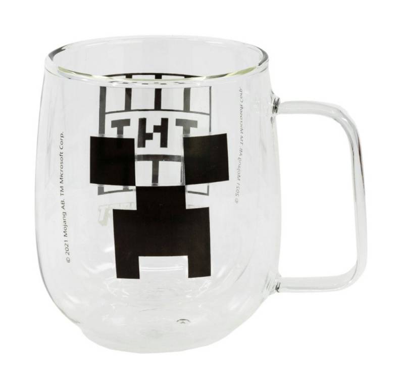Minecraft Thermotasse Minecraft Gamer Creeper TNT doppelwandige Glastasse 290 ml, Glas von Minecraft