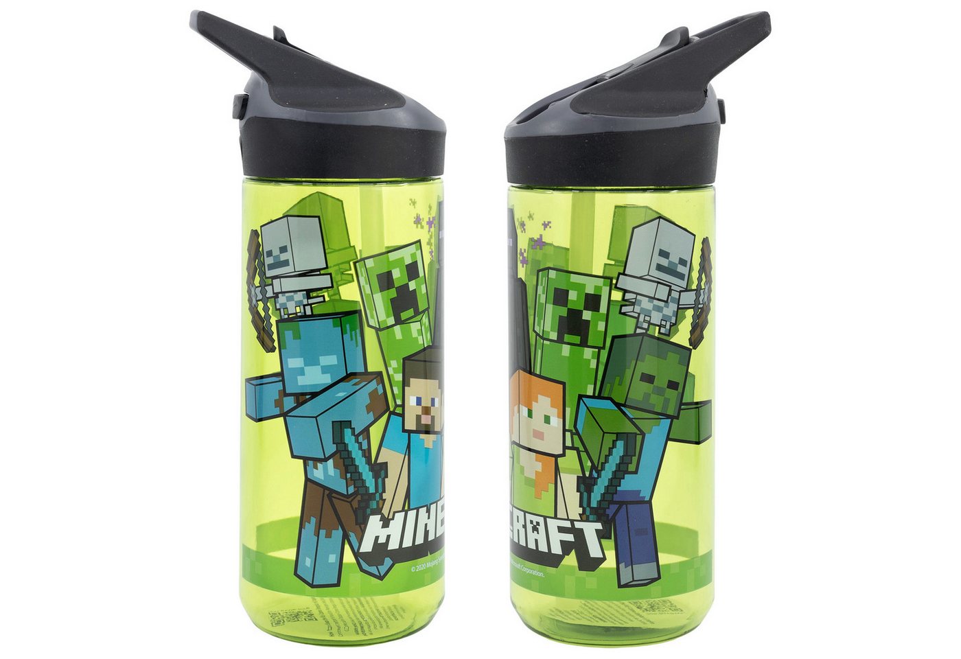 Minecraft Trinkflasche Minecraft Steve Alex Creeper Trinkflasche Flasche 620 ml von Minecraft