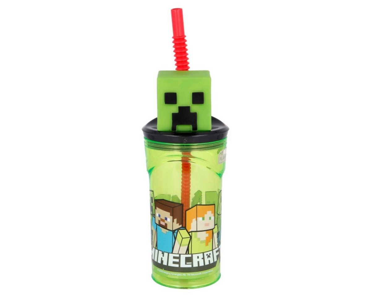 Minecraft Trinkflasche Minecraft Trinkbecher 3D Kinderbecher & Strohhalmbecher 360ml von Minecraft