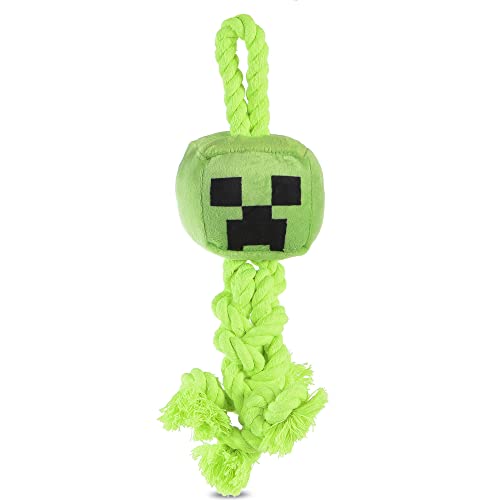 Minecraft for Pets 30,5 cm Creeper Rope Squeaker Toy for Dogs | Offiziell lizenzierte Mojang Studios Pet Products | Hundespielzeug, Hundespielzeug, Geschenke für Kinder, die Videospiele lieben von Minecraft