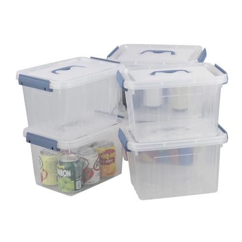 Minekkyes Kunststoffkisten mit Deckel, Satz von 6 Aufbewahrungsbox Plastik von Minekkyes