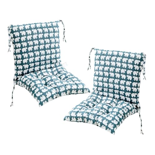 2er Set Niedriglehner Auflagen Set Stuhlauflage 40 * 80cm Sitzkissen Niederlehner Gartenstühle Sitzauflagen Stuhlkissen Abnehmbarem Rückenlehne Auflage (Color : A, Size : 40 * 80CM(2 Pieces)) von Mineliste