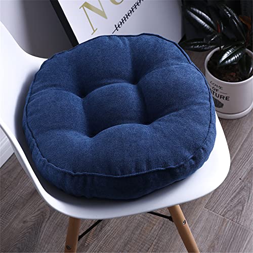 Stuhlkissen rutschfeste Dicke 10cm, Waschbare Weiche Sitzkissen Komfort Stuhlauflage als Stuhl Kissen für Outdoor Indoor Gartenstuhl, Küche Esszimmerstuhl (Round 40 cm, Navy von Mineliste