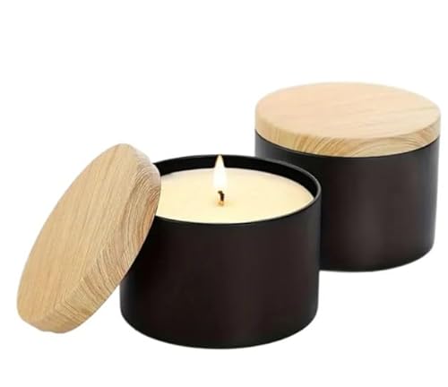 Minéraux et Cristaux - Duftkerze – Palo Santo im Glas aus schwarzem Aluminium – natürliche Reinigungskerzen – ideal für Meditation, Weihrauch, Ritual – originelle Geschenkidee von Minéraux et Cristaux