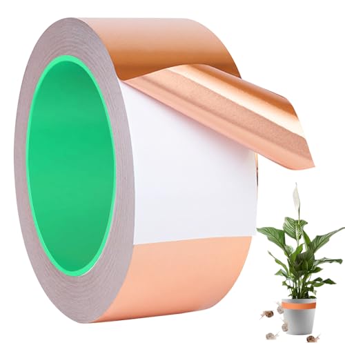 Mineup 50mm×20m Kupferband Gegen Schnecken, Beidseitig Leitende Kupferfolienband,Selbstklebend Leitende Kupferband, Selbstklebend Kupferfolie, Abschirmband Schneckenschutz Mineup 50mm×20m Kupferband Gegen Schnecken, Beidseitig Leitende Kupferfolienband,Selbstklebend Leitende Kupferband, Selbstklebend Kupferfolie, Abschirmband Schneckenschutz von Mineup