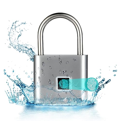 Mineup Fingerabdruck Schloss, USB-Aufladung fingerprint schloss, Schloss mit Fingerabdruck, Wasserdichter Smart Schloss Fingerprint, vorhängeschloss fingerabdruck für Gym Locker,Gepäck,Spind von Mineup