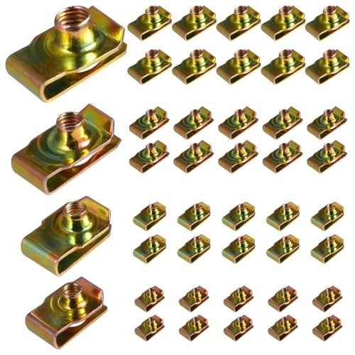 MingQiEven 40 Stück U-Clip Nut Set für Auto Auto M4 M5 M6 M8 U-Mutter Sortiment Kit Geeignet für Armaturenbrett, Türverkleidung und Innenraum von Autos und Motorrädern von MingQiEven