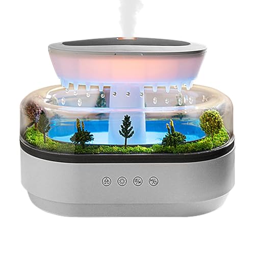 Diffuser Luftbefeuchter | Regentropfenöl-Diffusoren Luftbefeuchter Für Räume | Bäume Aromatherapie-Öldiffusor, Luftbefeuchter-Diffusor, Aromadiffuser-Öl-Diffusor Mit 7 Farbwechselnden Lichtern von Mingchengheng